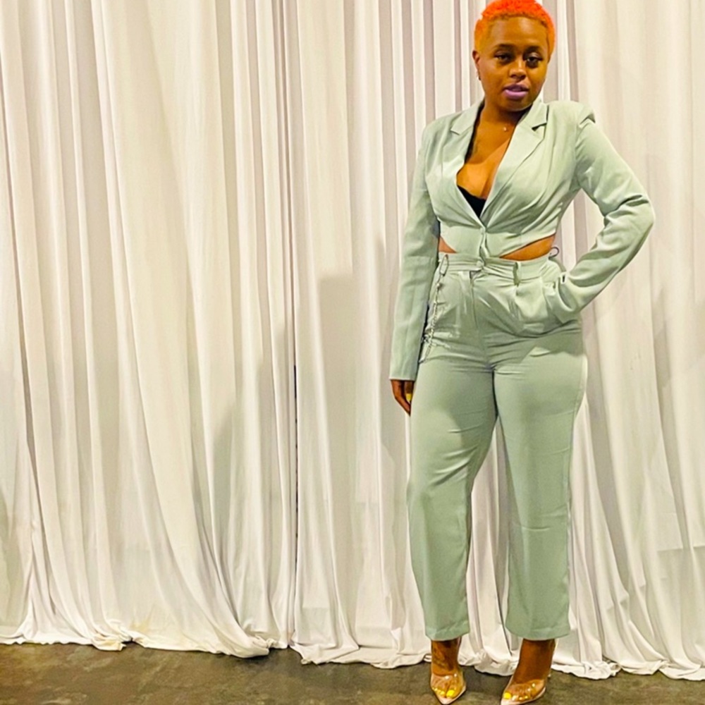 Mint Green High Waist Pantsuit